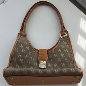 Dooney & Bourke Tan and Brown Shoulder Bag